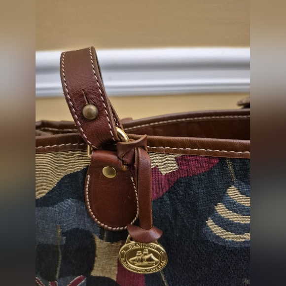 Brahmin Multi-Colored Flag Design Tapestry Tote Handbag - Picture 2 of 15